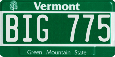 VT license plate BIG775