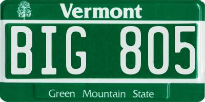 VT license plate BIG805