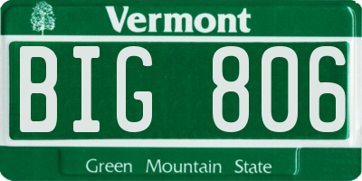 VT license plate BIG806