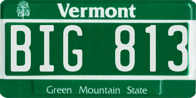 VT license plate BIG813