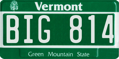 VT license plate BIG814