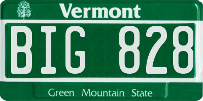 VT license plate BIG828