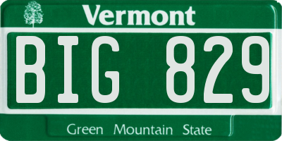 VT license plate BIG829