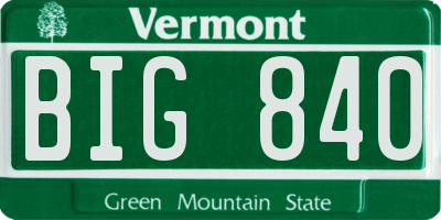VT license plate BIG840
