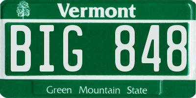 VT license plate BIG848
