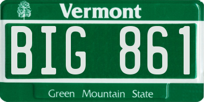 VT license plate BIG861