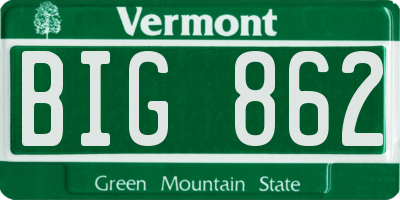 VT license plate BIG862