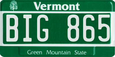 VT license plate BIG865