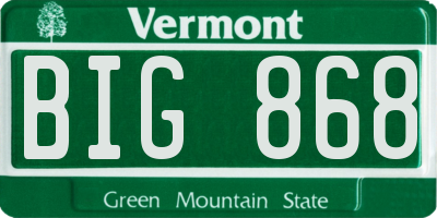 VT license plate BIG868
