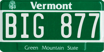 VT license plate BIG877