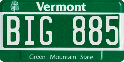 VT license plate BIG885