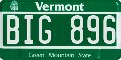 VT license plate BIG896