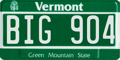 VT license plate BIG904