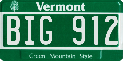 VT license plate BIG912