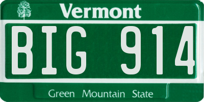 VT license plate BIG914