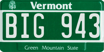 VT license plate BIG943