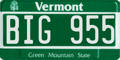 VT license plate BIG955