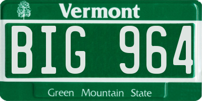 VT license plate BIG964