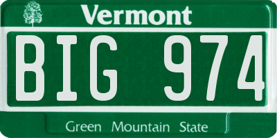 VT license plate BIG974