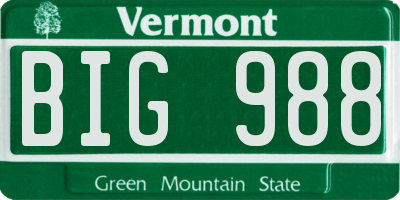 VT license plate BIG988
