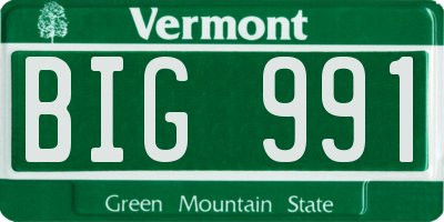VT license plate BIG991