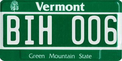 VT license plate BIH006