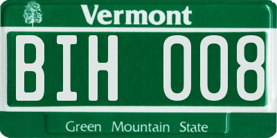 VT license plate BIH008