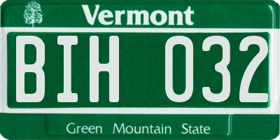VT license plate BIH032