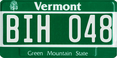 VT license plate BIH048