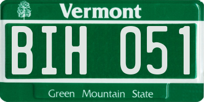 VT license plate BIH051