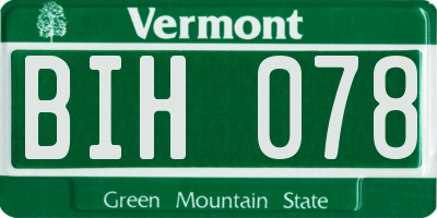 VT license plate BIH078