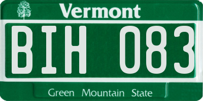 VT license plate BIH083