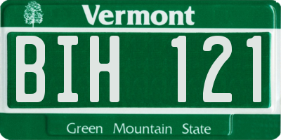 VT license plate BIH121