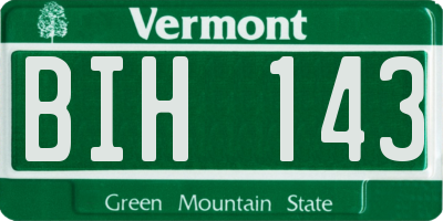 VT license plate BIH143