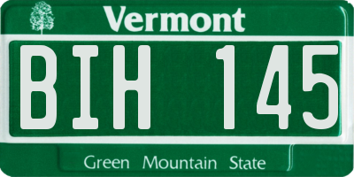 VT license plate BIH145