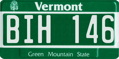 VT license plate BIH146