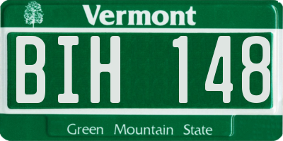 VT license plate BIH148