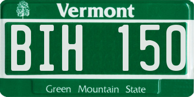VT license plate BIH150