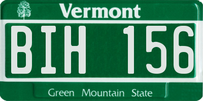 VT license plate BIH156
