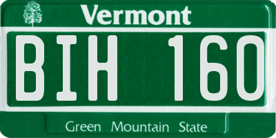 VT license plate BIH160