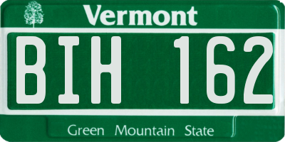 VT license plate BIH162