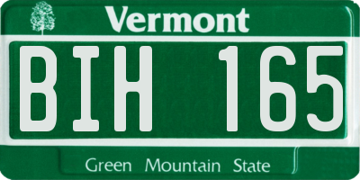 VT license plate BIH165