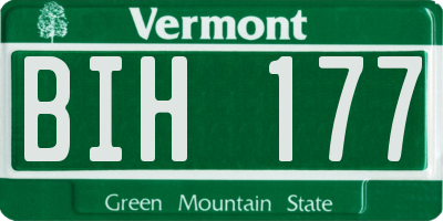 VT license plate BIH177