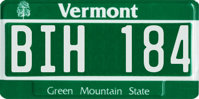 VT license plate BIH184