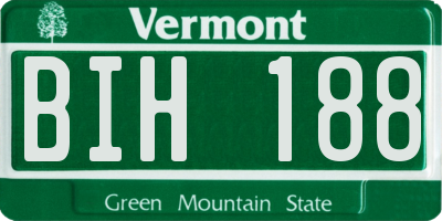 VT license plate BIH188