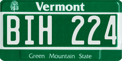 VT license plate BIH224