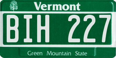 VT license plate BIH227