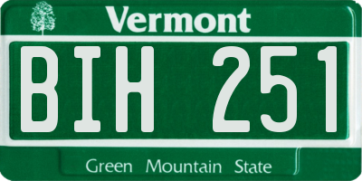 VT license plate BIH251