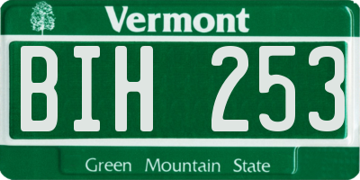 VT license plate BIH253