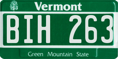 VT license plate BIH263